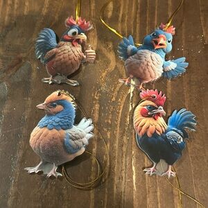 Colorful Bird Christmas Ornaments